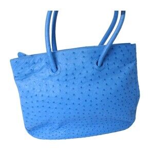 🔥 WH Petronela Blue Ostrich Handbag with Dust Bag - Luxurious Exotic Leather 🔥